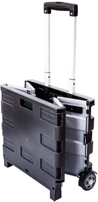Berry Shopping Trolley 35KG Folding Storage Boot Cart Box - Black and Grey