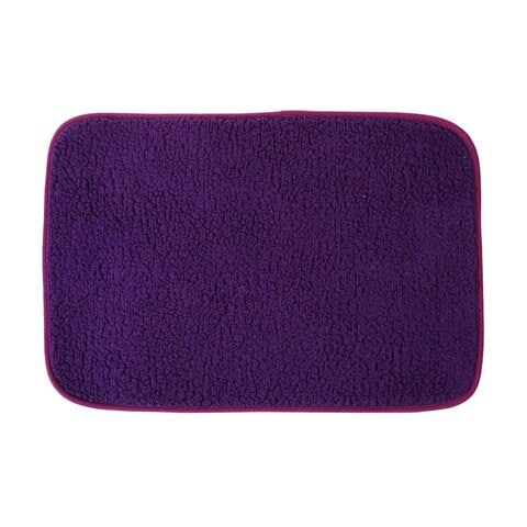 Flannel Bath Mat - Purple