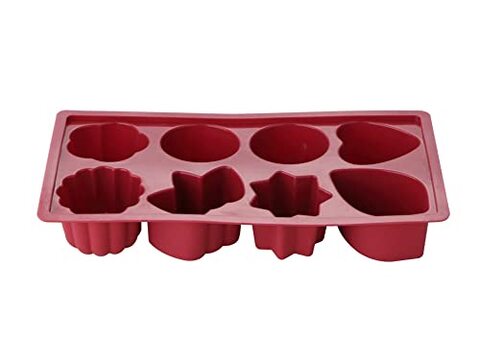 Generic Bake A Wish Silicone 8 Cake Mould23X12X3.5 Cm, Red Color