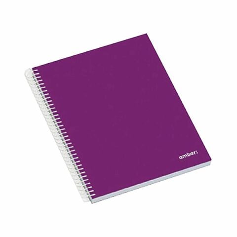 Ambar A5 Hard Cover Spiral Bound School Notebook 100 Sheets Purple