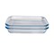 AlHoora, 29X18XH5cm Set of 2-Piece Glass Rectangular Tray Roaster ,Baking Dish With Handle, Borosilicate Glass High Thermal Shock-Resistant Pan, Electric Oven And Microwave Oven Safe