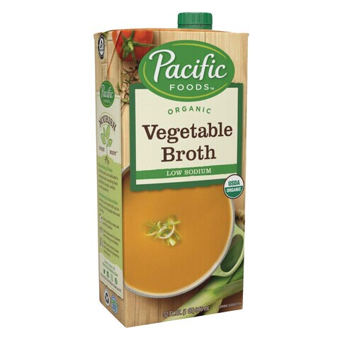 Buy Pacific Foods Organic Vegetable Broth Low Sodium Soup 946ml in Kuwait