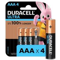 Duracell Ultra AAA Alkaline Battery 1.5V Black 4 count