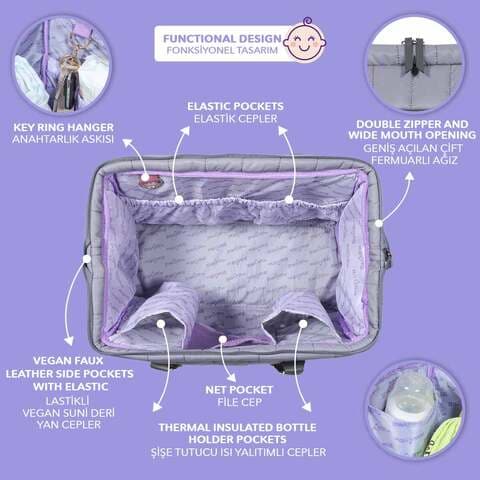 Purple baby hot sale changing bag