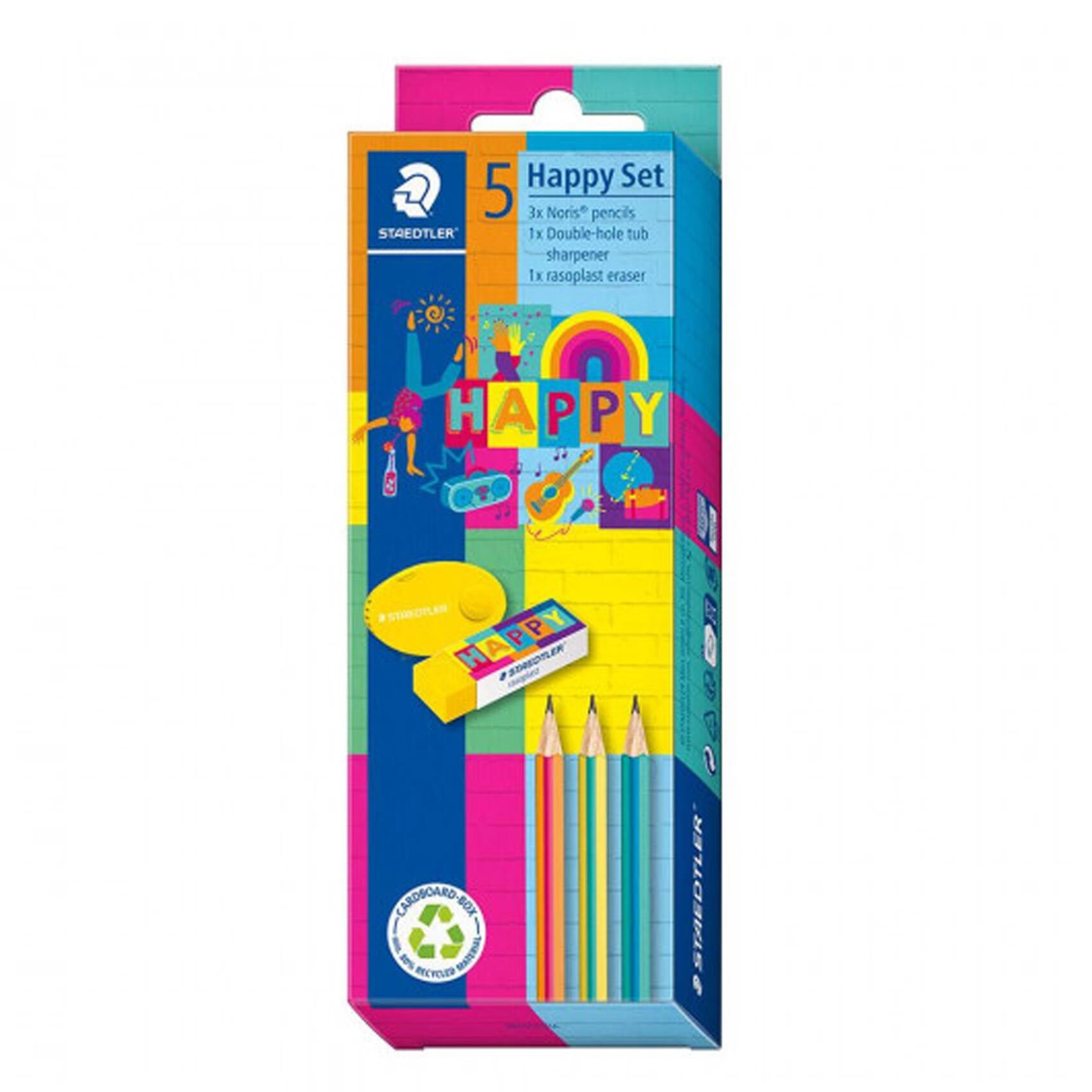 Staedtler - Noris Club Noris Pencil Set - Includes 3 X Noris Hb Pencils,  Noris Eraser And Noris Sharpener