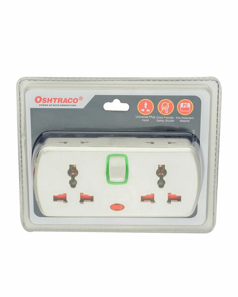 Oshtraco 13 Amp 2 Way Multi Socket And W.Sw.L+2 Pin Flate