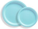 Buy Party Time 12-Pieces Serves 6, Disposable Light Blue Party Set of 9" Paper Plates  7" Paper Plates For Light Blue Theme Birthday Party Tableware Set for Wedding, Baby Shower, Birthday Party Supplies in UAE