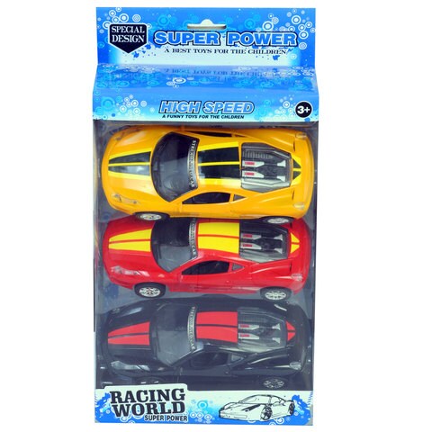 Racing World Super Power Friction Car Play Vehicle Set Multicolour Pack of 3