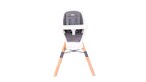 Buy Mini Panda Eat and Learn 4-in-1 Convertible Wooden Baby High Chair, 6m-10y, Grey in UAE