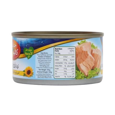California Garden Light Tuna In Sunflower Oil 185g