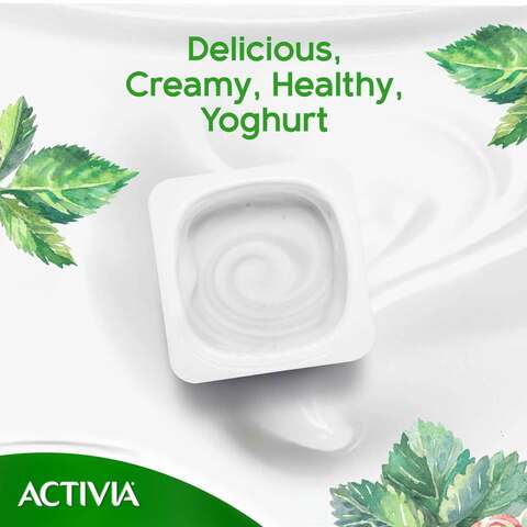 Activia Full Fat Stirred Plain Yoghurt 125g Pack of 4