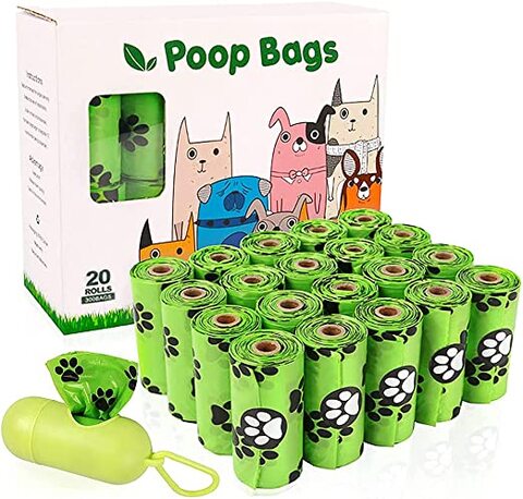 Buy Nature Dream Dog Poop Bags Pet Dog Supplies 300 Bags 20 Rolls for Dogs Cats Puppy Biodegradable Extra Thick Large Leak Proof Environment Friendly Poop Bags (Green-A) in UAE