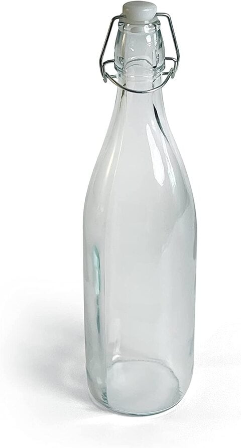 Royalford Glass Bottle, 500 ml RF11234 - Transparent Borosilicate Glass Bottle Perfect For Storing Beverages, Water, Oil, Vinegar Flip Cap Freezer &amp; Dishwasher Safe Eco-Friendly &amp; Shock Resistance