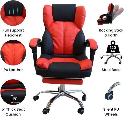 Executive office store chair with footrest