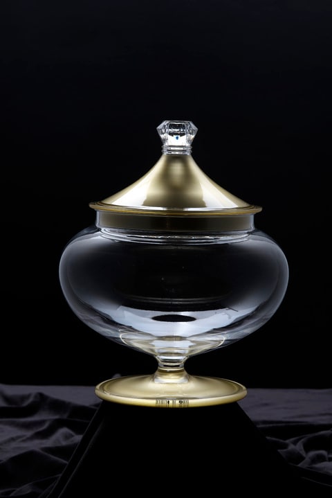 Vague Acrylic Crown Candy Box Small Golden