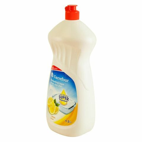 كارفور سائل غسل الأطباق برائحة الليمون أبيض 1.5 ليتر