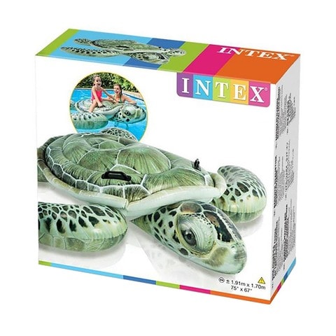Intex Realistic Sea Turtle Ride-On Inflatable Pool Floats 57555EP Green