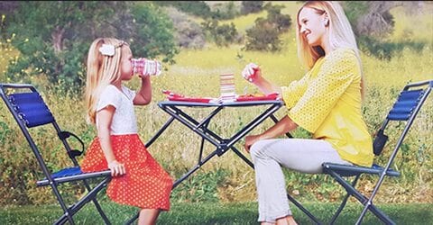 Folding picnic table hot sale and chairs set