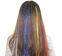 12 Colors 1800 Strands Fairy Hair Glitter Wig Hair Tinsel Strands Kit