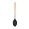 Vague Silicone Grey Silicone Solid Spoon with Oak Wood Handle