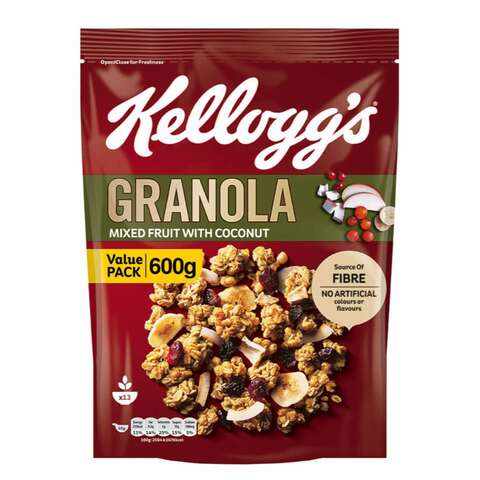 Kellogg&#39;s Mixed Fruit With Coconut Granola 600g