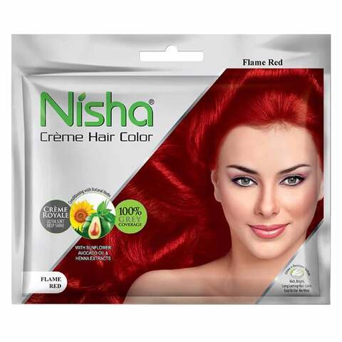 Buy Nisha Creme Hair Colour Flame Red 50ml Online - Carrefour Kenya