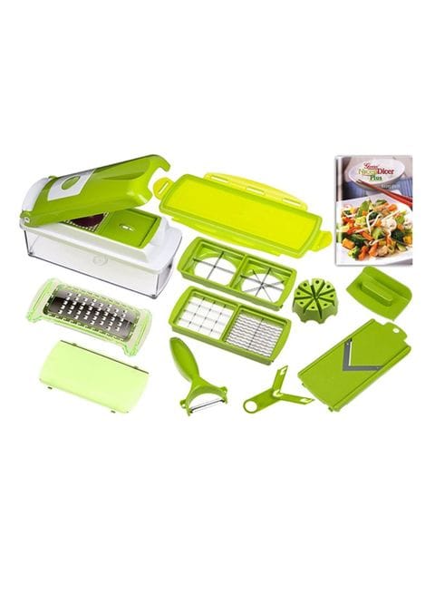 ORBIT - 11-Piece Fruit And Vegetable Chopper And Slicer Set White/Green