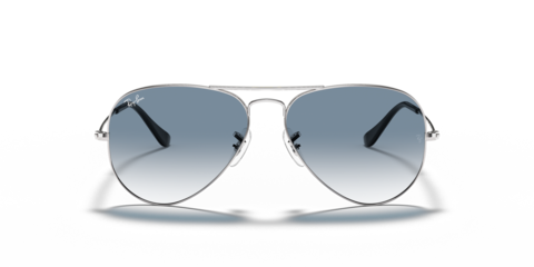Ray- Ban Unisex Full Rim Aviator Gradient Metal Silver Sunglasses RB3025-003/3F-55