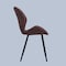 LANNY Vintage Modern Design Dining Chair T1008 Brown PU Faux Leather Seat &amp; Black Metal Base Chair for Dining Room, Living Room, Restaurant and Bedroom