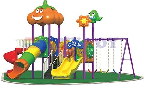 Rainbow Toys - Outdoor Children Playground Set Garden Climbing frame Swing Slide 6.8 * 4 * 3.2 Meter RW-12012