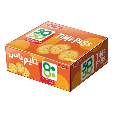 Britannia 50-50 Time Pass Biscuits 40g Pack of 12