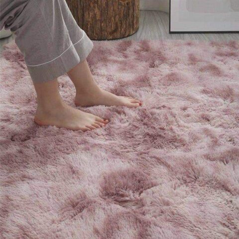 Generic Aomerrt Grey Carpet Tie Dyeing Plush Soft Carpets For Living Room Bedroom Anti-Slip Floor Mats Bedroom Water Absorption Carpet Rugs, Deep Grey, 140X200cm