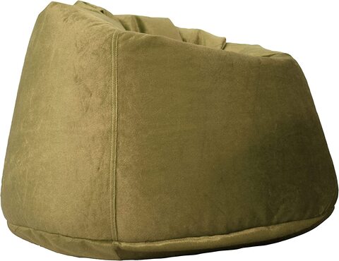Luxe Decora Soft Suede Velvet Bean Bag With Filling (Medium, Beige)
