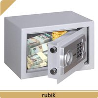 Rubik Electronic Safe Box with Keypad and Key Lock for Money Cash Jewelry Passport Office Home Hotel Security (20x31x20cm) White