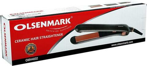 Olsenmark Ceramic Hair Straightener - Easy Pro-Slim Hair Straightener -Max Temperature 220C -ON/OFF Switch with Indicator Light &amp; PTC Heating Element, 30W - 360 Swivel Cord | 2 Years Warranty
