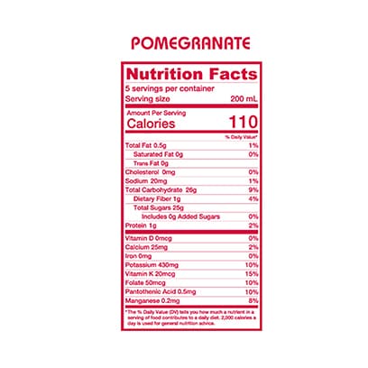 Pom juice outlet nutrition