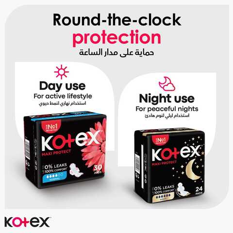 Kotex Maxi Protect Thick Pads Normal Size Sanitary Pads With Wings 30 Sanitary Pads