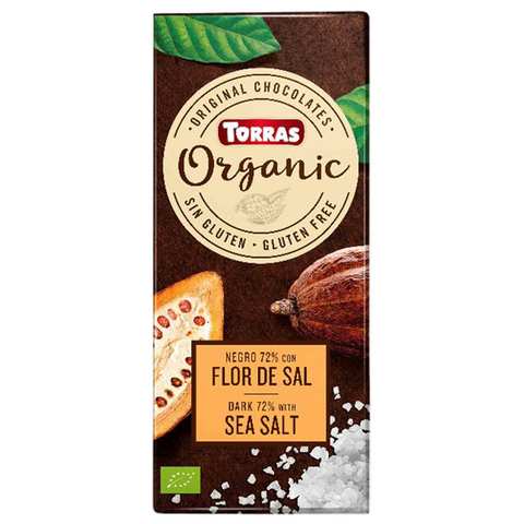 Torras Chocolate Dark Organic Gluten Free 70% Cacao Salt 100 Gram