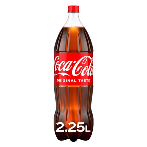 اشتري كوكا كولا الأصلية، مشروب غازي بطعم الكولا قارورة بلاستيكية 2.25لتر في السعودية