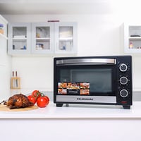 Olsenmark 24L Electric Oven With Rotisserie 1600W - Portable With Glass Door, Indicator Light, 60 Minutes Timer, Stainless Steel Heating Tube - Adjustable Temperature, 2 Years Warranty