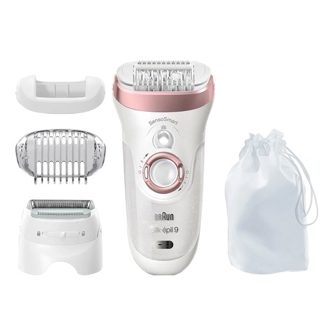 Braun Silk-&Eacute;pil 9 Epilator With 4 Extra Shaver Heads 9720 White