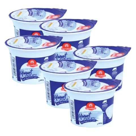 Carrefour Full Fat Plain Yogurt 100g Pack of 6