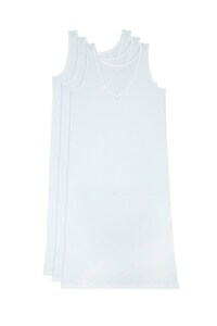 3 - Pieces Women Camisole Cotton 100% Comfortable dress underwear sleepwear White XXL