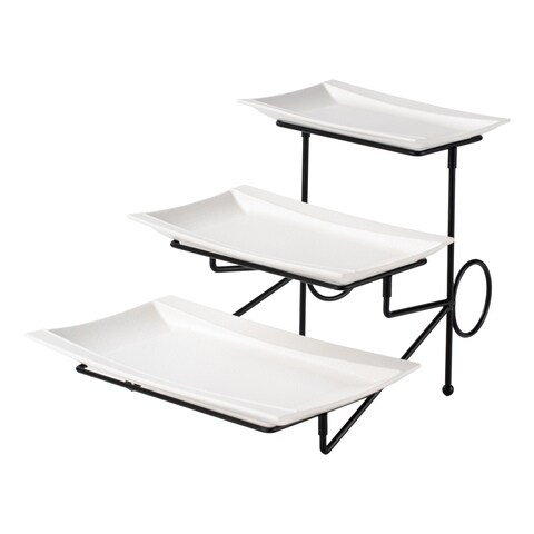 Buy 3 Tier Plate With Black Stand Online - Shop Home & Garden on ...