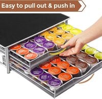 Lushh Double Layer Drawer Coffee Capsule Holder, Coffee Pods Storage Stand for 72 Dolce Gusto K CUP Capsules