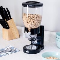 Home Black Cereal Dispenser Dry Food countertop Kitchen Tools Storage Container, Dry Food Dispenser