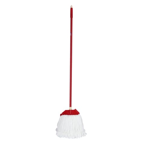 Royalford Rf5827 Microfiber String Mop With Plastic Handle - Long &amp; Durable Handle With Hanging Loop, Wide Head With Looped Threads, Ideal For Cleaning All Kind Of Floors Under Sofa &amp; Beds