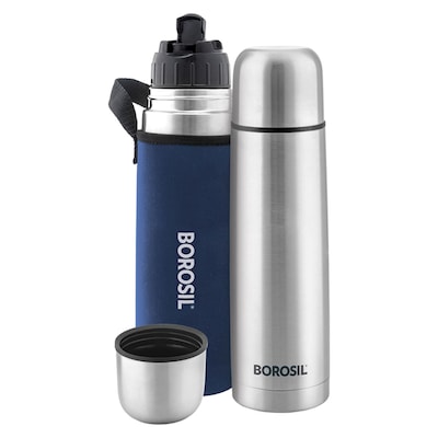 BOROSIL Trek Green 500 ml Flask water Bottle (Pack of 1, Steel)