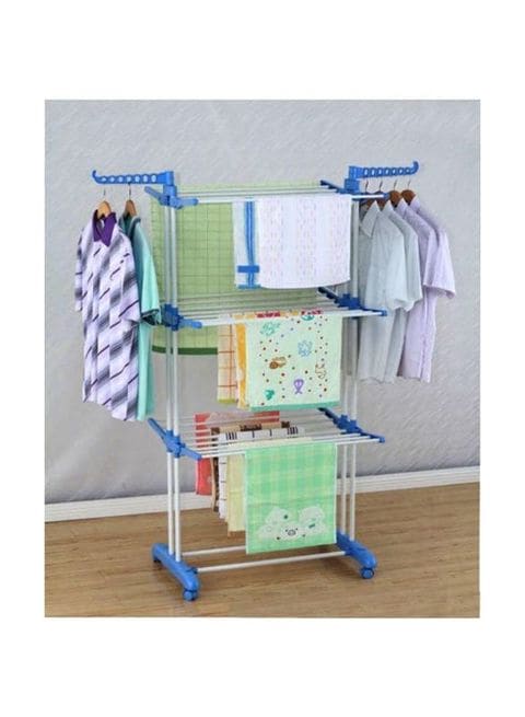 Generic Metal Clothes Dryer Rack Silver/Blue