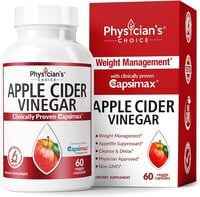 Physician&#39;s Choice Apple Cider Vinegar Capsules For Weight Loss Support (Award Winning Capsimax Formula), Fat Burners Unisex, Promotes Appetite Management, Metabolism Booster, Non-Gmo, 60 Pills